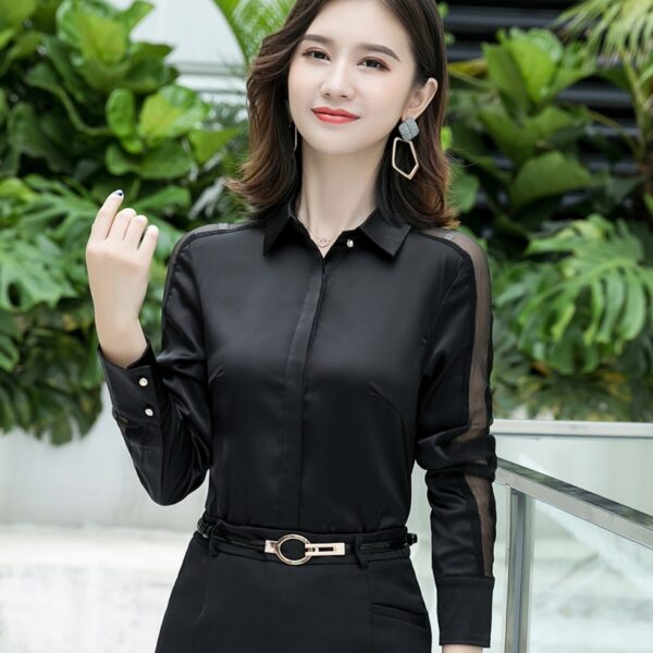 Formal Slim Satin Blouses