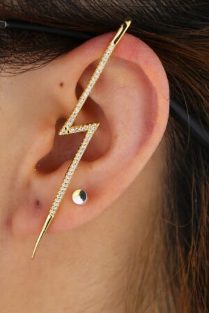 Lightning Bolt Cuff Earrings