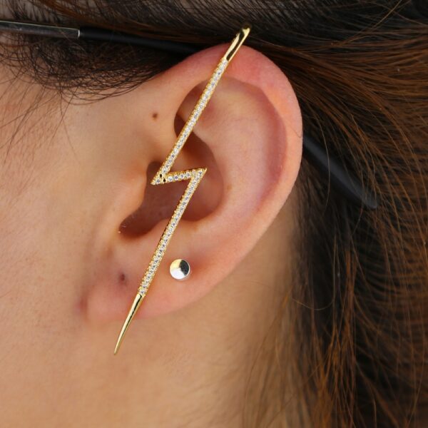 Lightning Bolt Cuff Earrings