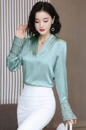 Satin Embroidery Blouse