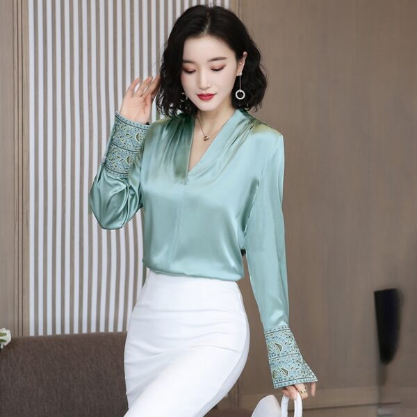 Satin Embroidery Blouse