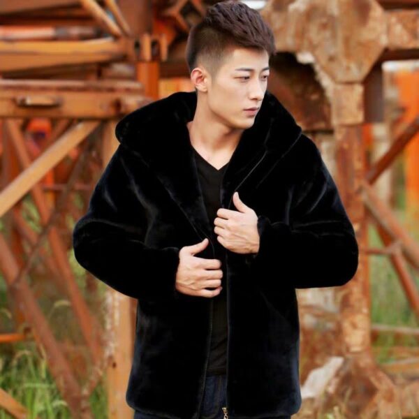 Mens Faux Fur Mink Coat