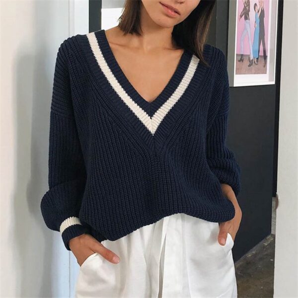 V Neck Loose Sweaters