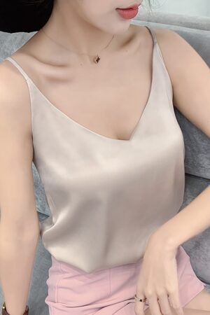 V-neck Satin Tank Top