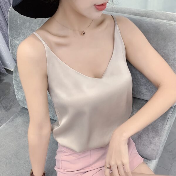 V-neck Satin Tank Top