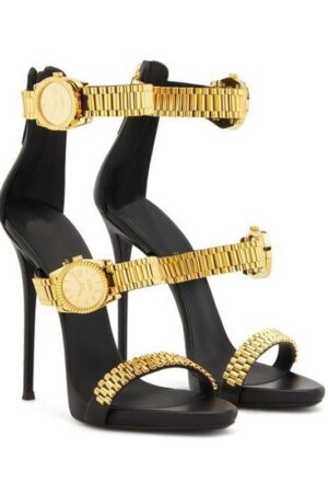 Gold Watch Studded Heel