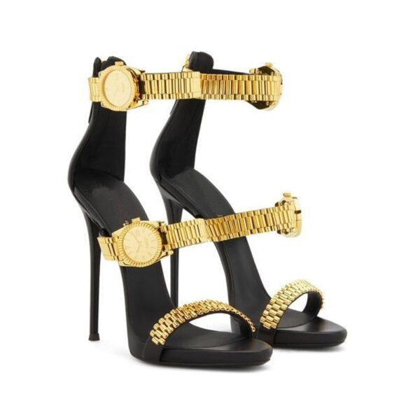 Gold Watch Studded Heel