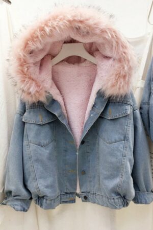 Big Hoody Faux Fur Denim Jacket