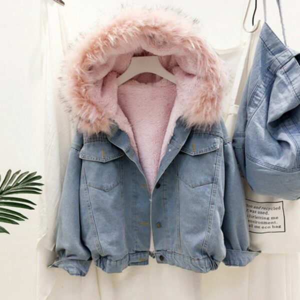 Big Hoody Faux Fur Denim Jacket