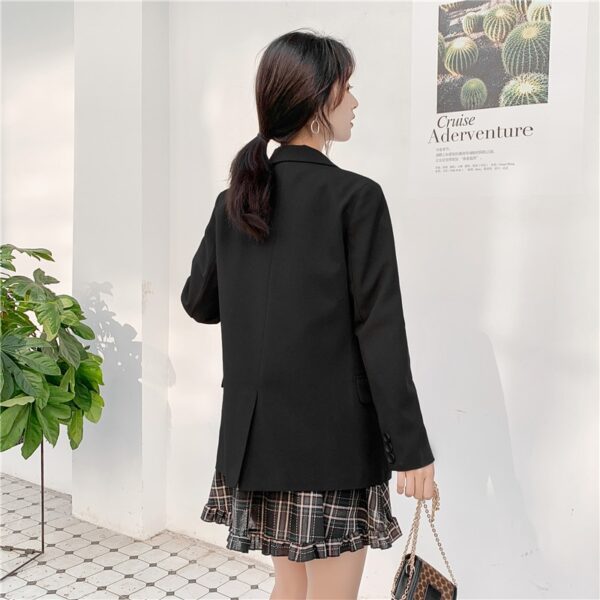 Aelegantmis New Chic Solid Color Women Casual Blazer Jacket Office Lady Pockets Work Suit Coat Ladies Business Blazers Outerwear