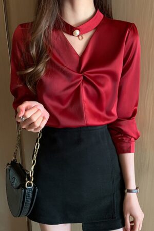 V Neck Blusas Blouse