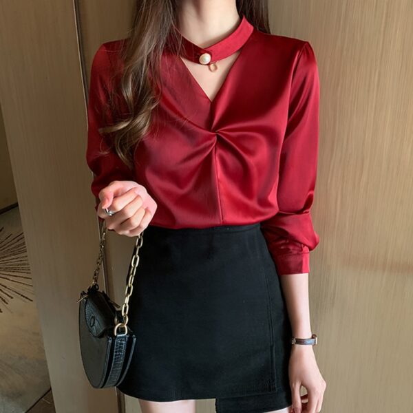 V Neck Blusas Blouse