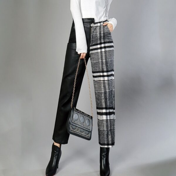 Asymmetrical Patchwork Pants