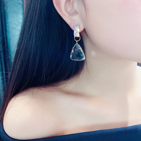 Clear Triangle Earrings