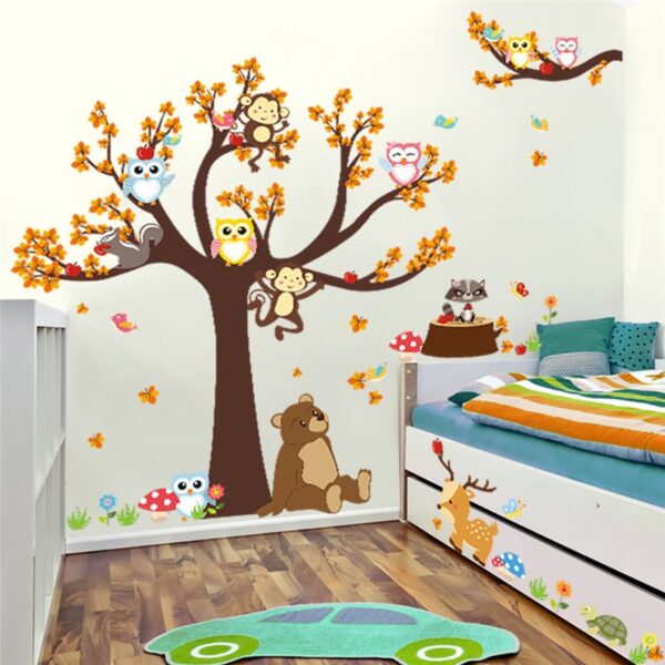 Cartoon Forest Tree Wall Stickers