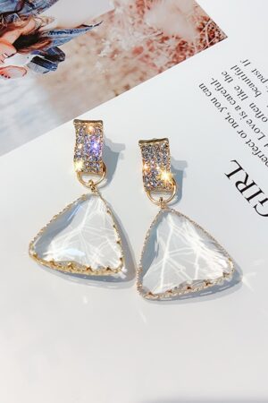 Clear Triangle Earrings