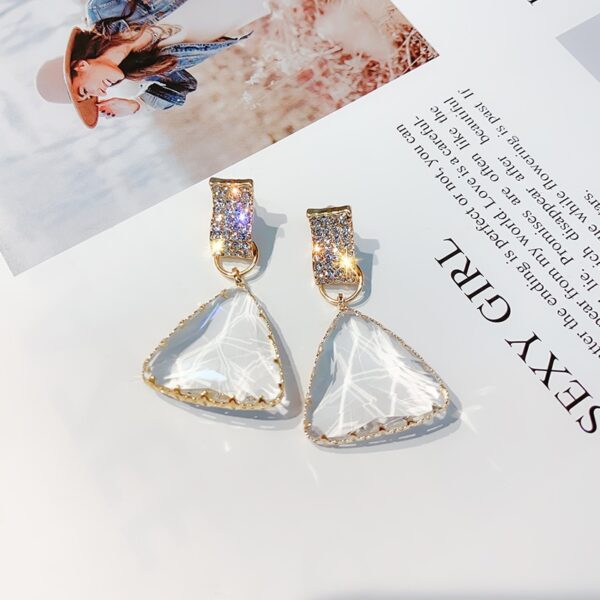 Clear Triangle Earrings