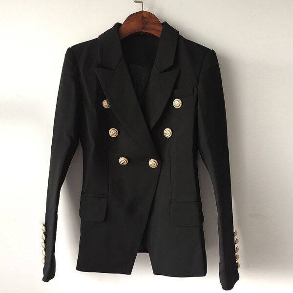 Metal Lion Buttons Blazer