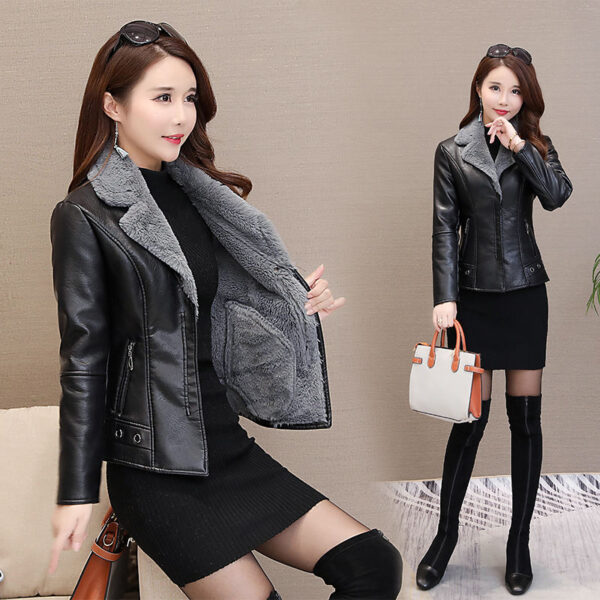 Warm Faux Fur Leather Coat