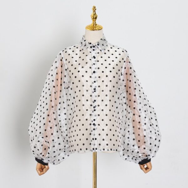 Vintage Polka Dot Puff Sleeve