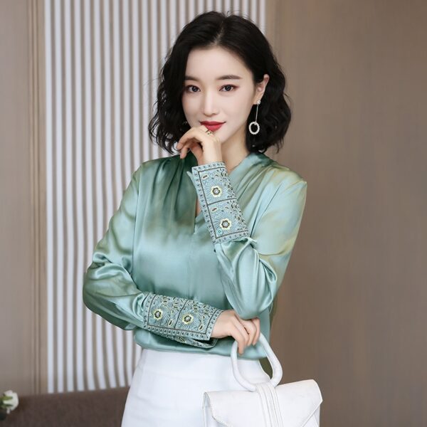 Satin Embroidery Blouse