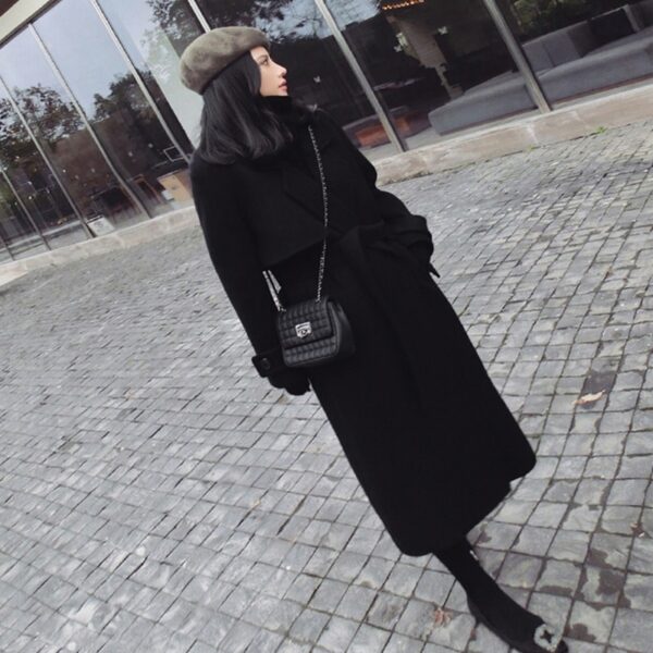 Winter Black Woolen Coat