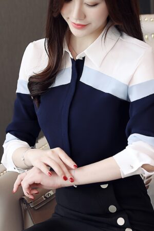 Spliced Office Blouse