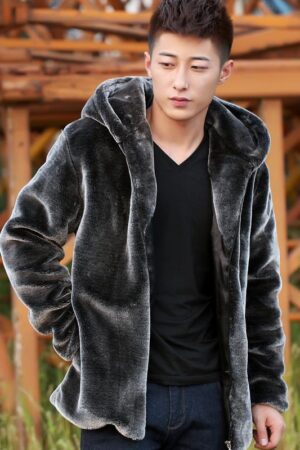 Mens Faux Fur Mink Coat