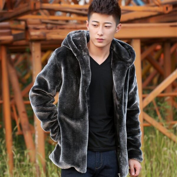 Mens Faux Fur Mink Coat