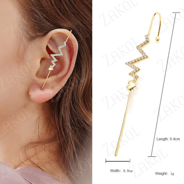 Lightning Bolt Cuff Earrings