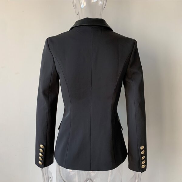 Leather Collar Slim Blazer