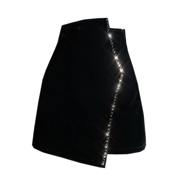 Bead Velour Mini Skirt - Image 3